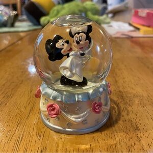 Disney Parks Mickey and Minnie Mouse Wedding Mini Snowglobe
